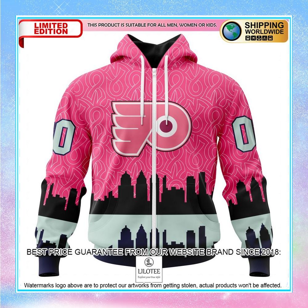 personalized nhl philadelphia flyers hockey fights against cancer shirt hoodie 2 891