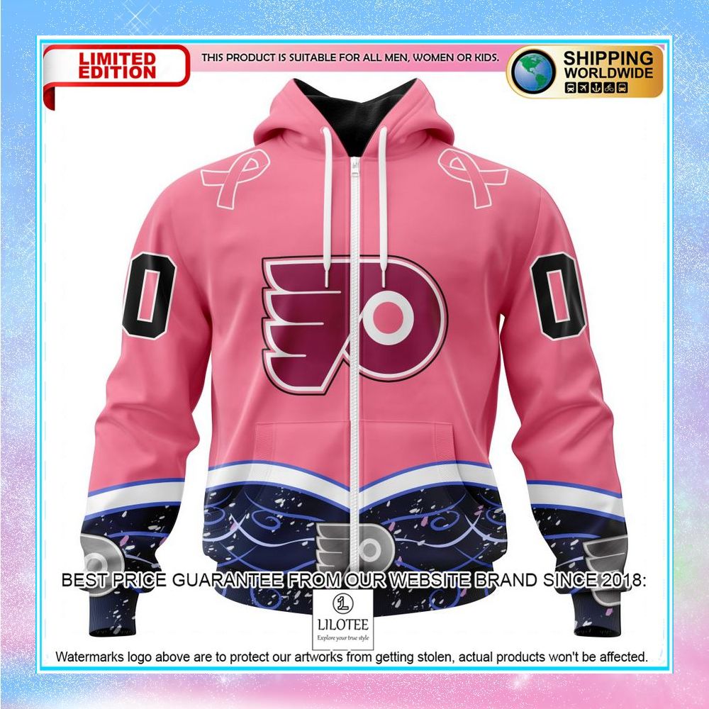 personalized nhl philadelphia flyers hockey fights cancer shirt hoodie 2 377