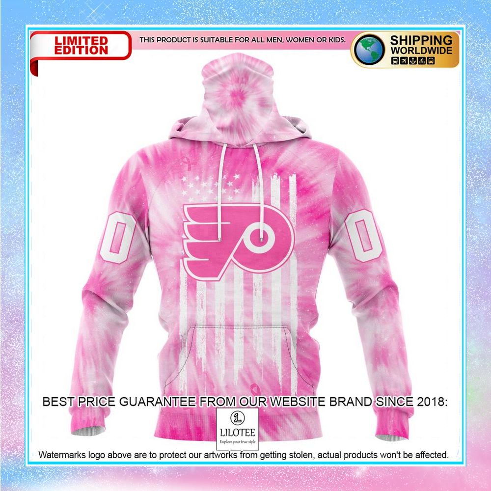 personalized nhl philadelphia flyers pink tie dye shirt hoodie 4 486