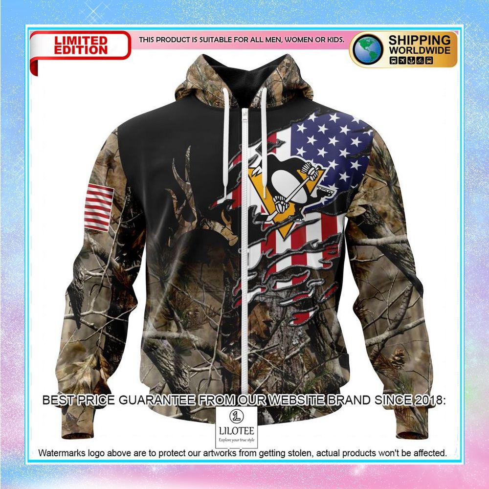 personalized nhl pittsburgh penguins camo realtree hunting shirt hoodie 2 30