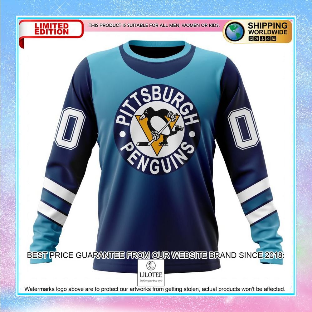 personalized nhl pittsburgh penguins retro gradient design shirt hoodie 6 32