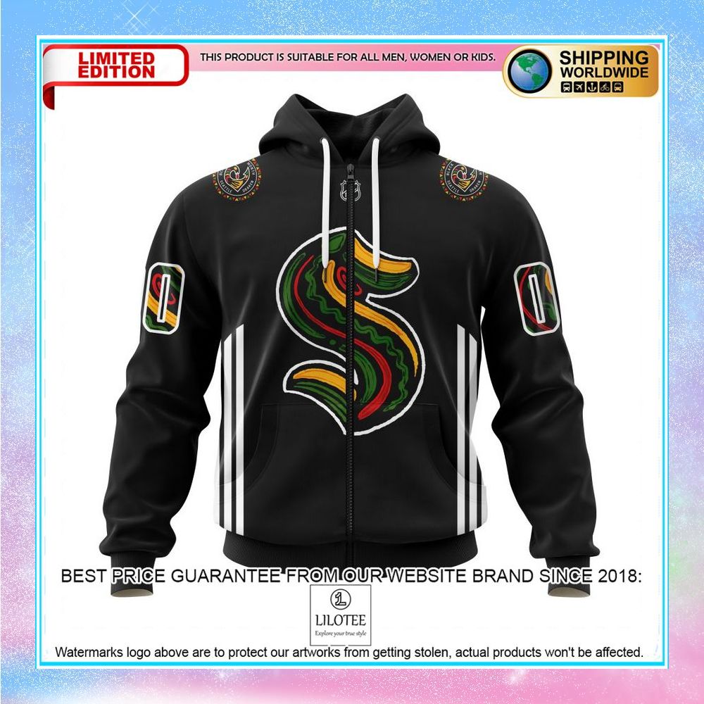 personalized nhl seattle kraken black history month 2022 shirt hoodie 2 686