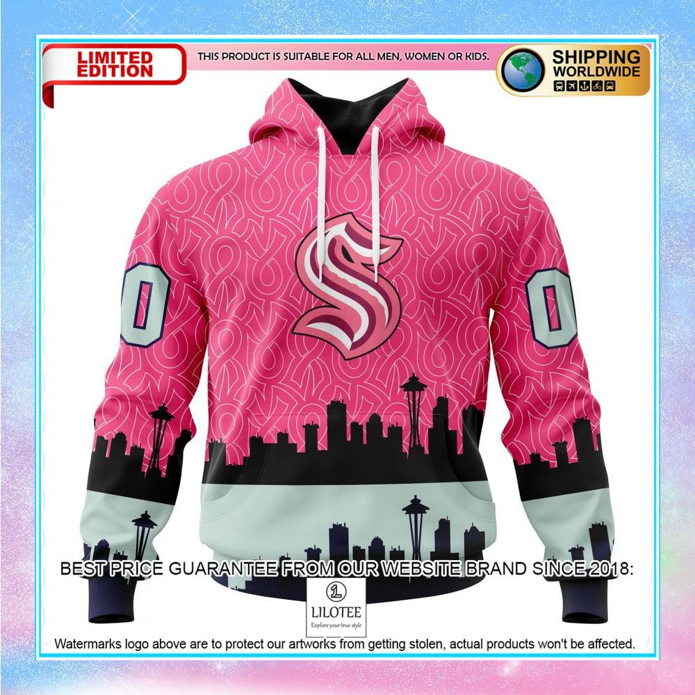 personalized nhl seattle kraken hockey fights against cancer shirt hoodie 1 910