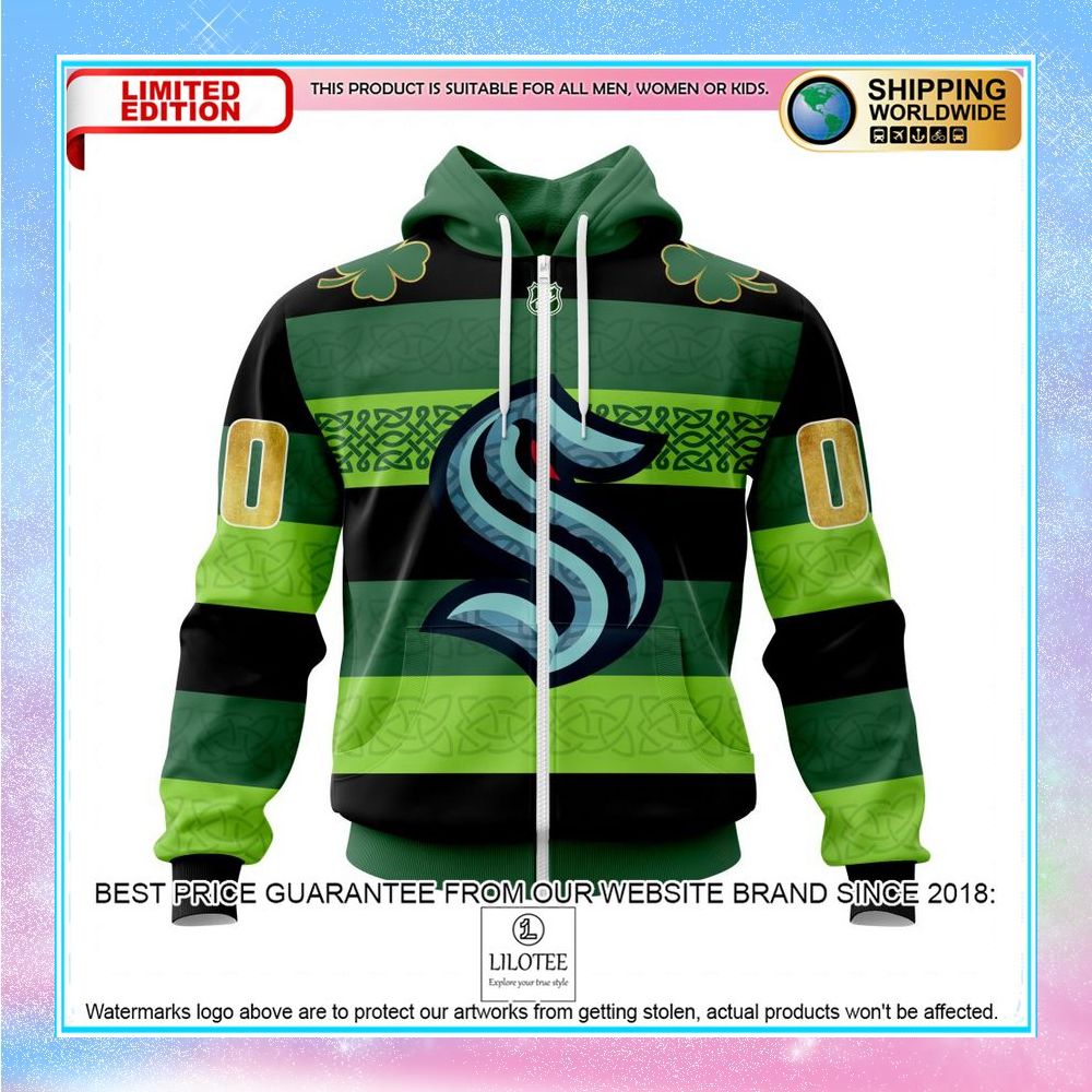 personalized nhl seattle kraken st patrick days shirt hoodie 2 564