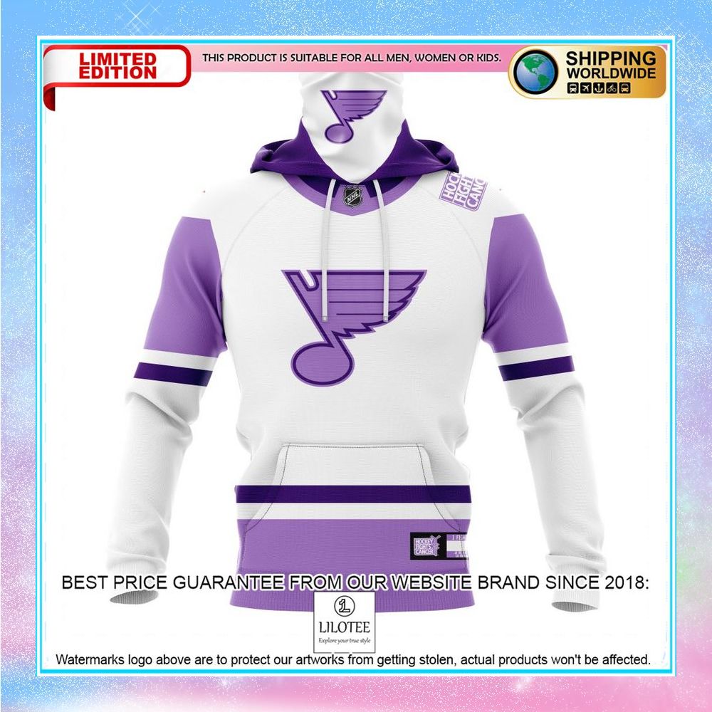 personalized nhl st louis blues 2021 fights cancer shirt hoodie 4 258