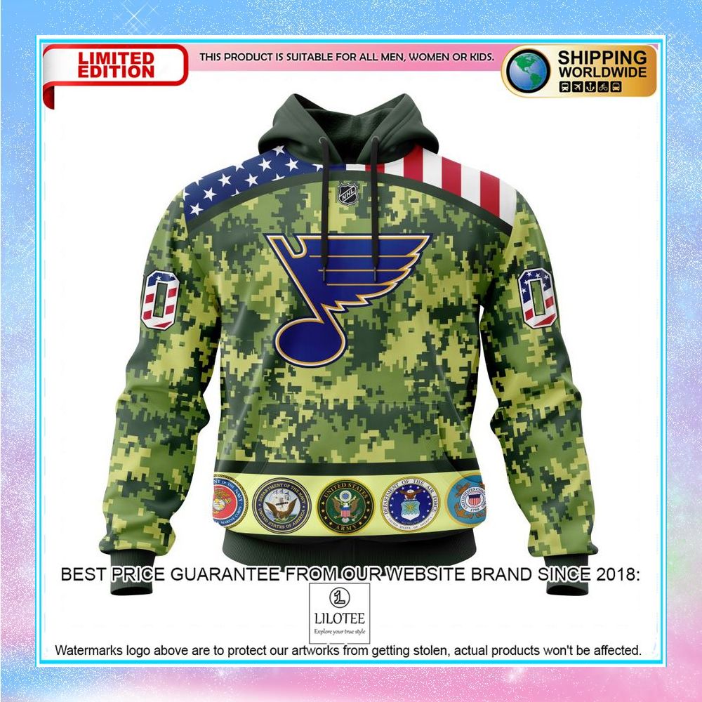 personalized nhl st louis blues honor military camo shirt hoodie 1 108