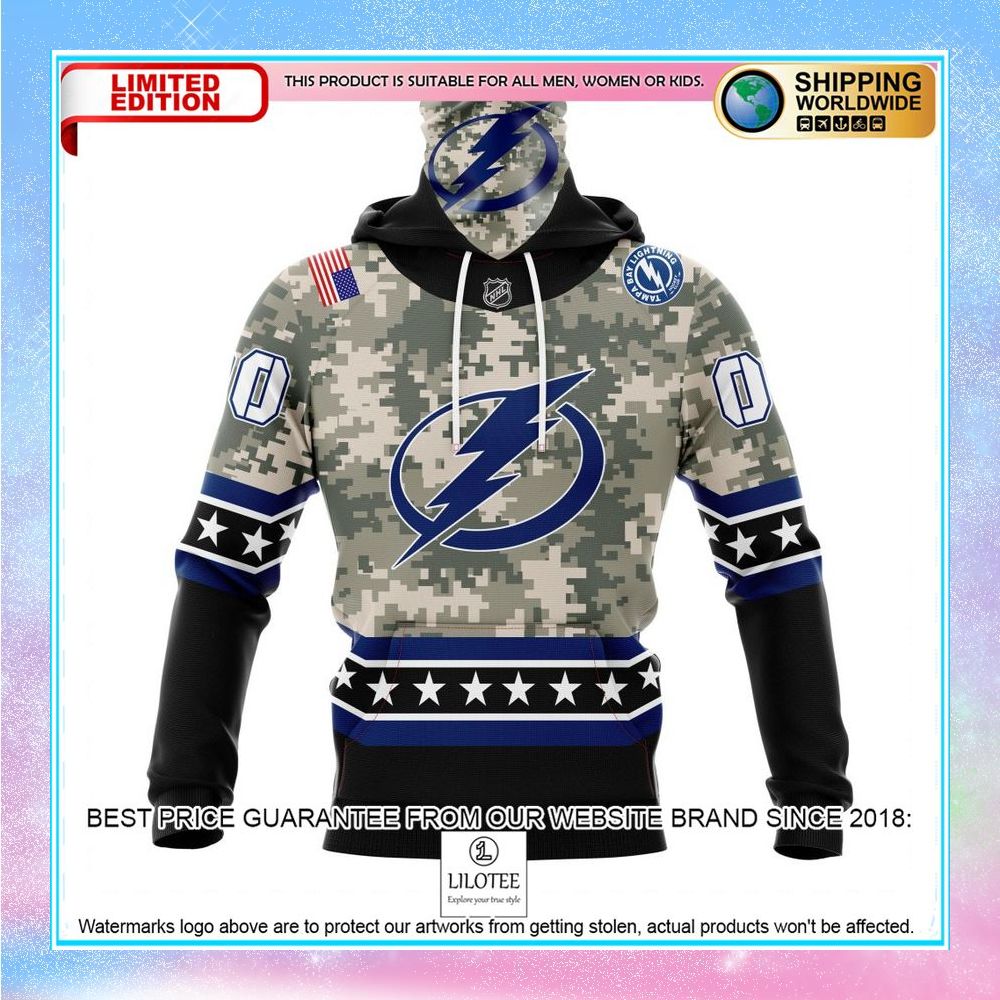 personalized nhl tampa bay lightning honor military with camo shirt hoodie 4 589