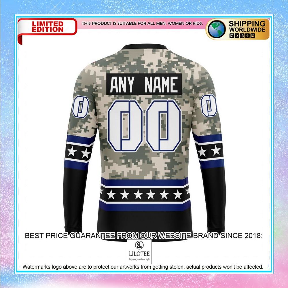 personalized nhl tampa bay lightning honor military with camo shirt hoodie 7 448