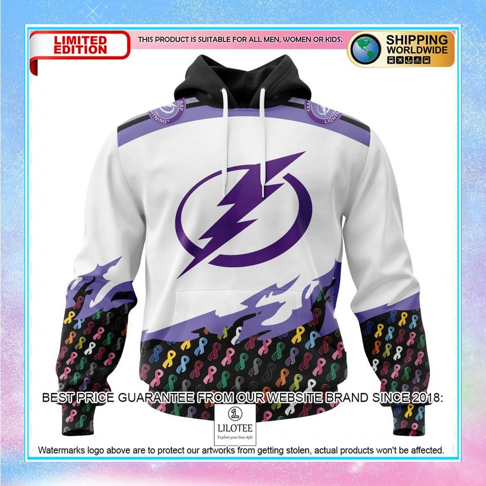 personalized nhl tampa bay lightning in october we stand together we can beat cancer shirt hoodie 1 30