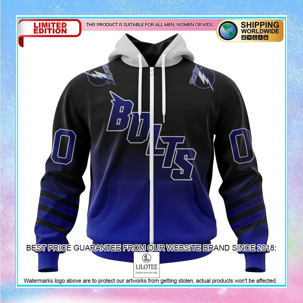 personalized nhl tampa bay lightning retro gradient design shirt hoodie 2 484