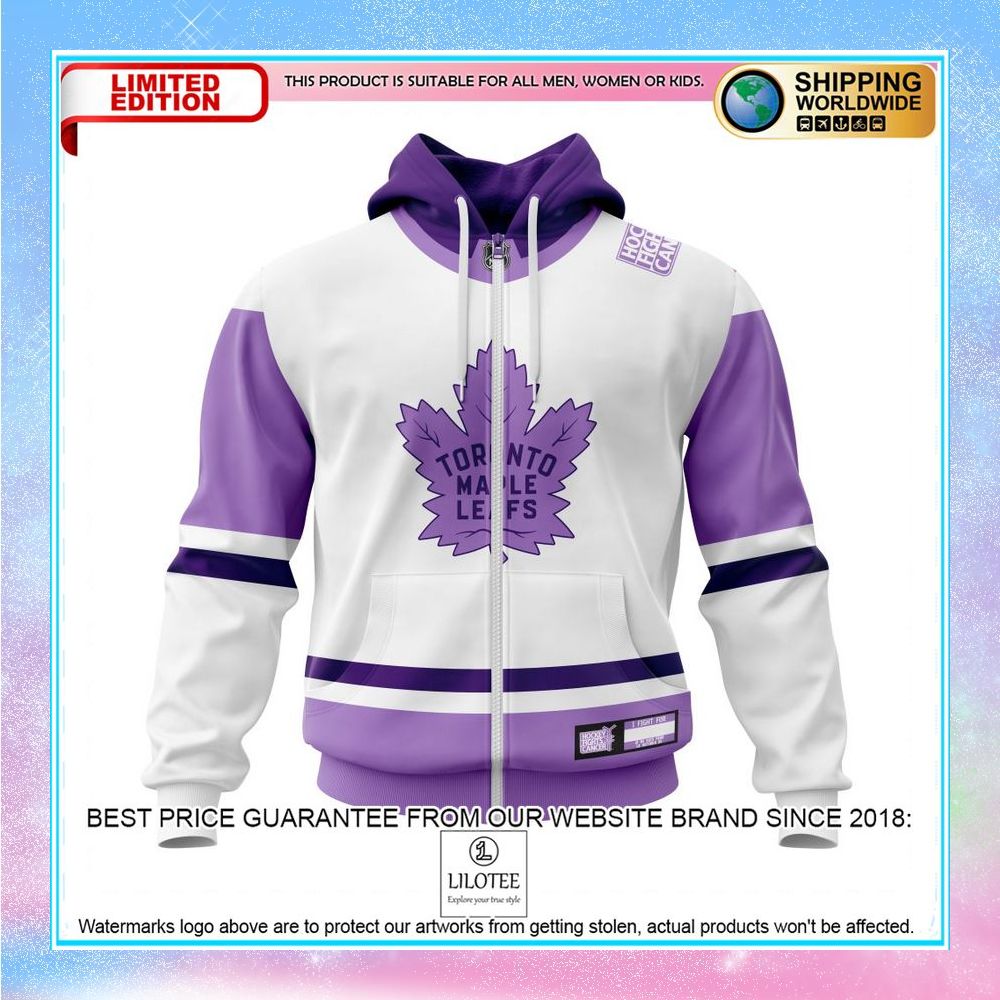 personalized nhl toronto maple leafs 2021 fights cancer shirt hoodie 2 95