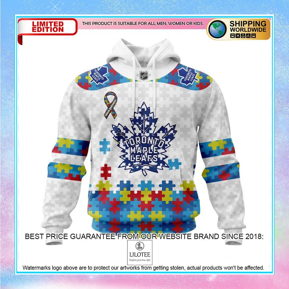 personalized nhl toronto maple leafs autism awareness shirt hoodie 1 161