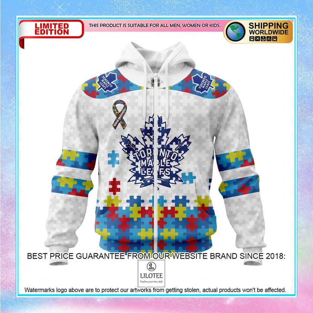 personalized nhl toronto maple leafs autism awareness shirt hoodie 2 173