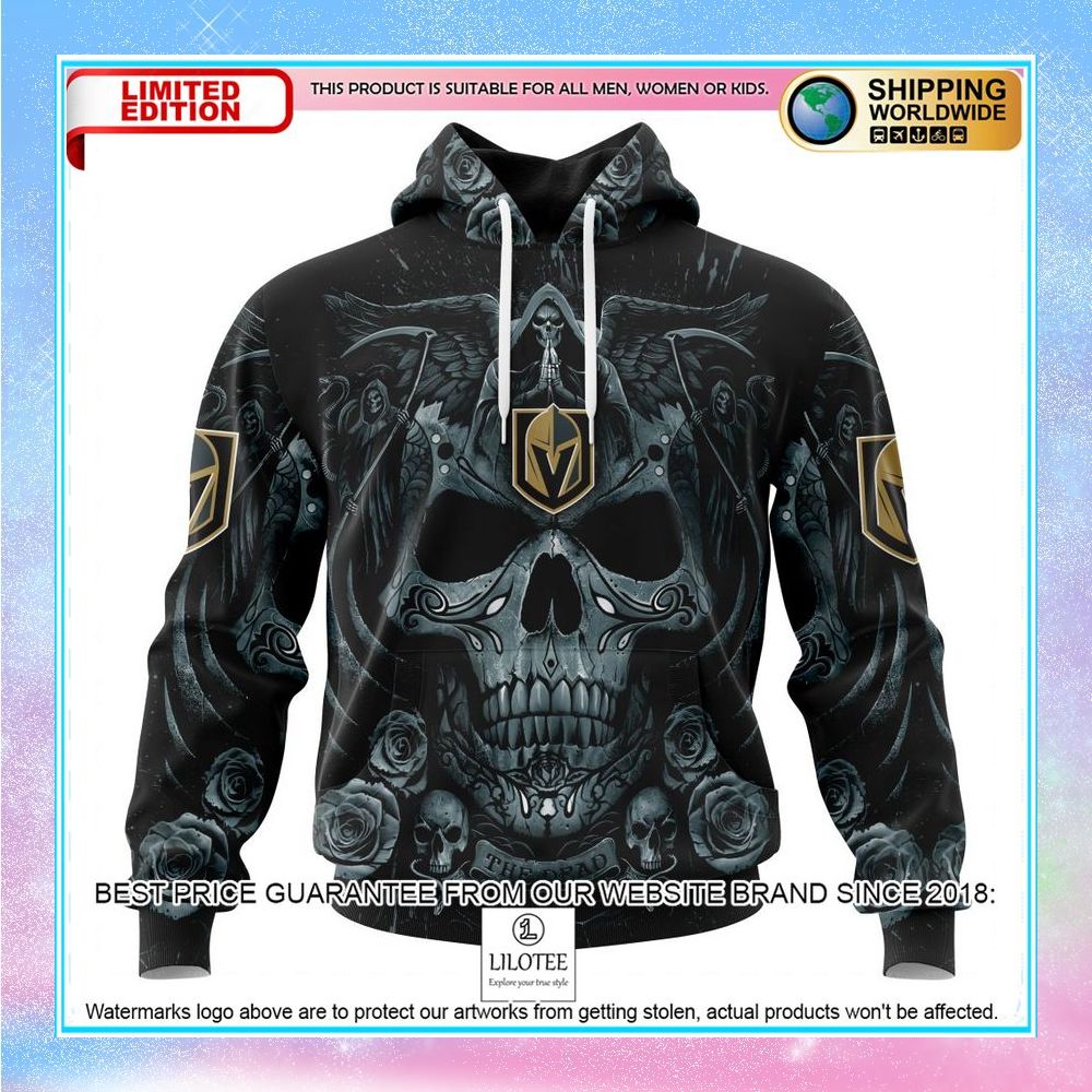 personalized nhl vegas golden knights skull art shirt hoodie 1 890