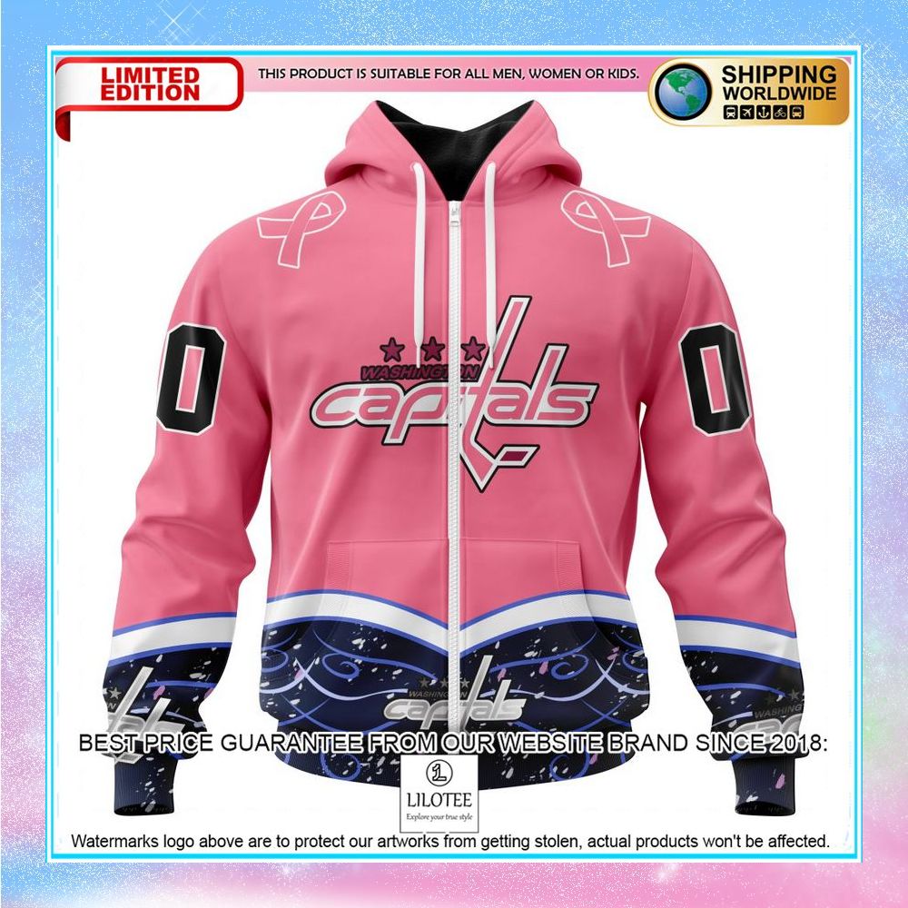 personalized nhl washington capitals hockey fights cancer shirt hoodie 2 428