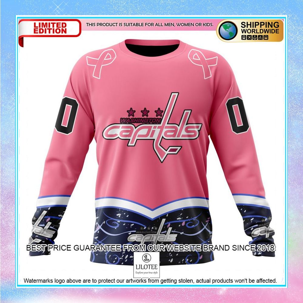 personalized nhl washington capitals hockey fights cancer shirt hoodie 6 219