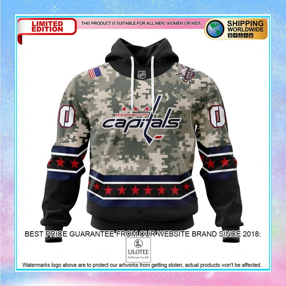 personalized nhl washington capitals honor military with camo shirt hoodie 1 36
