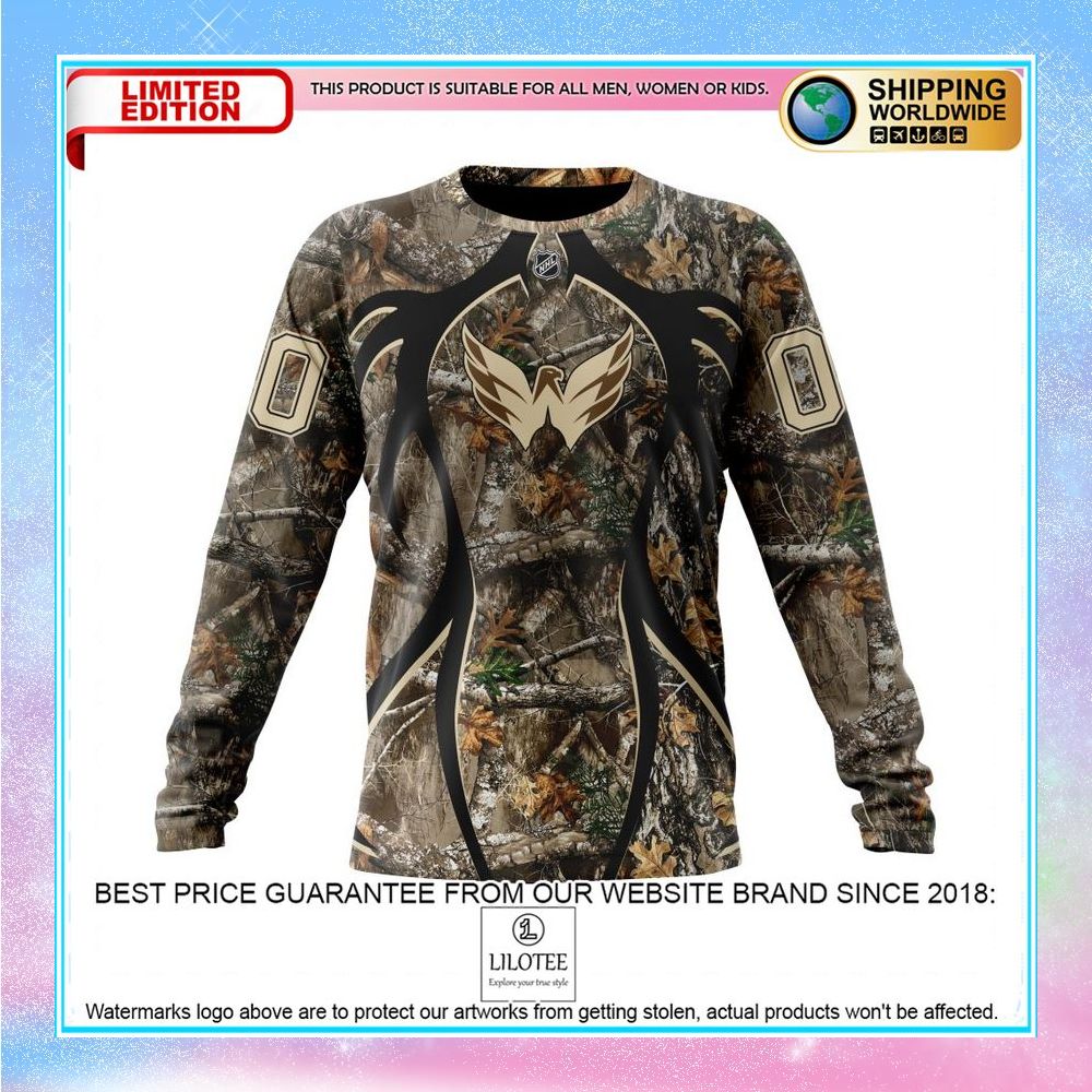 personalized nhl washington capitals hunting realtree camo shirt hoodie 6 509