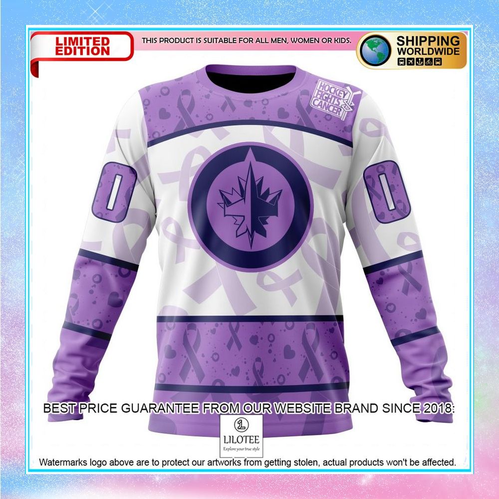 personalized nhl winnipeg jets lavender fight cancer shirt hoodie 6 202