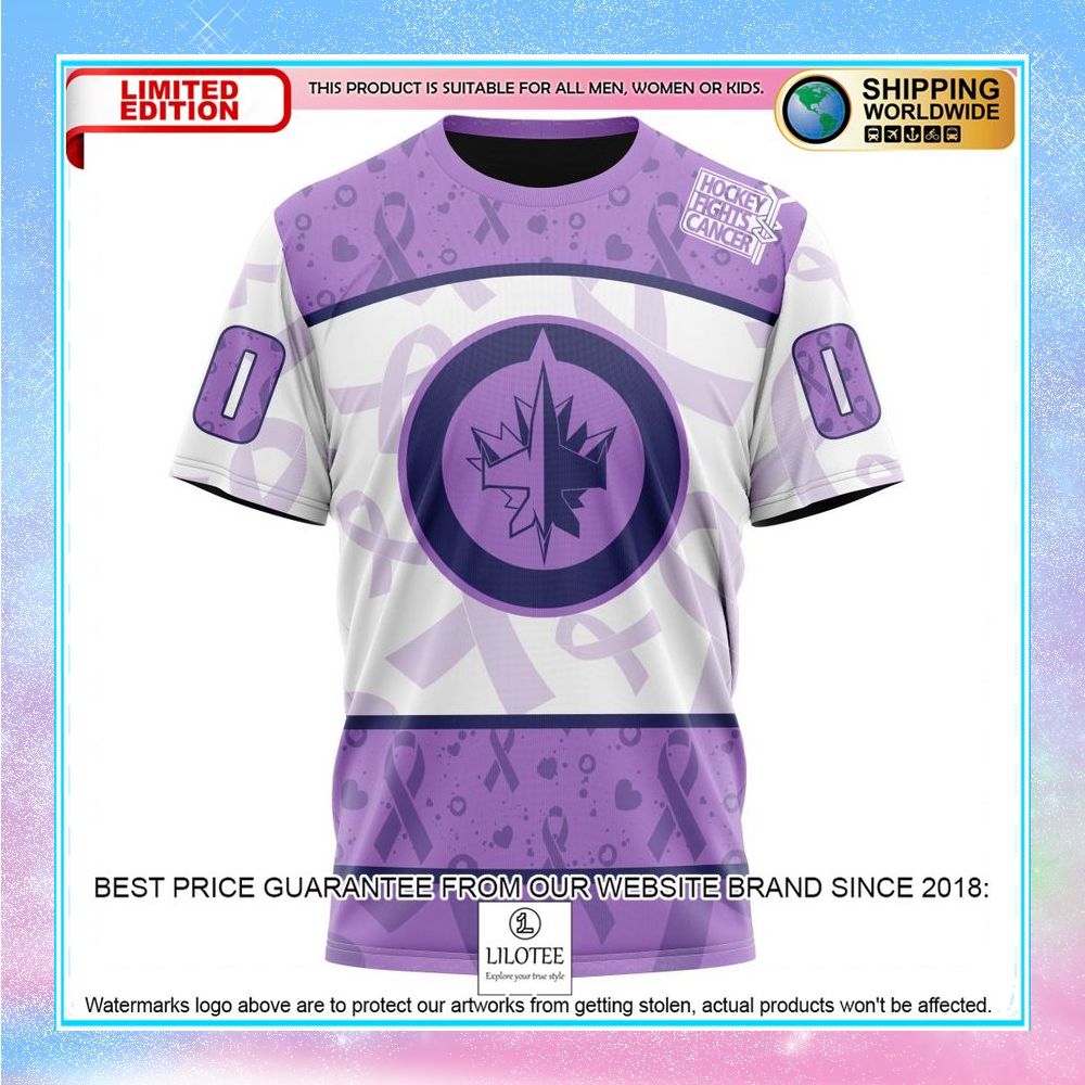 personalized nhl winnipeg jets lavender fight cancer shirt hoodie 8 905