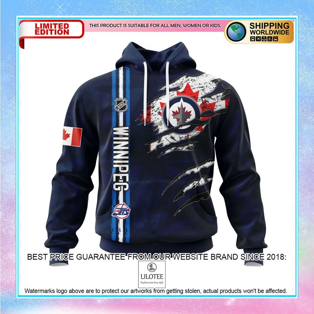 personalized nhl winnipeg jets with canada flag shirt hoodie 1 496