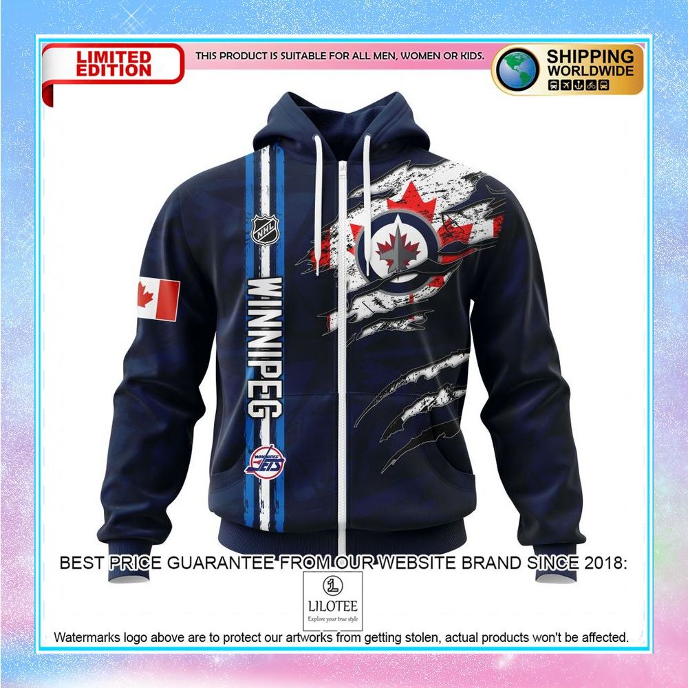 personalized nhl winnipeg jets with canada flag shirt hoodie 2 700