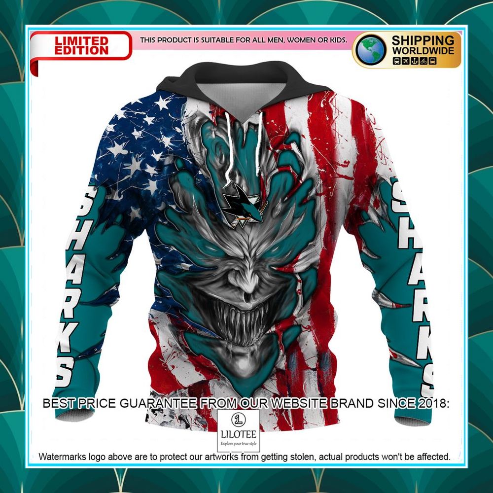 personalized san jose sharks demon us flag 3d hoodie 2 114
