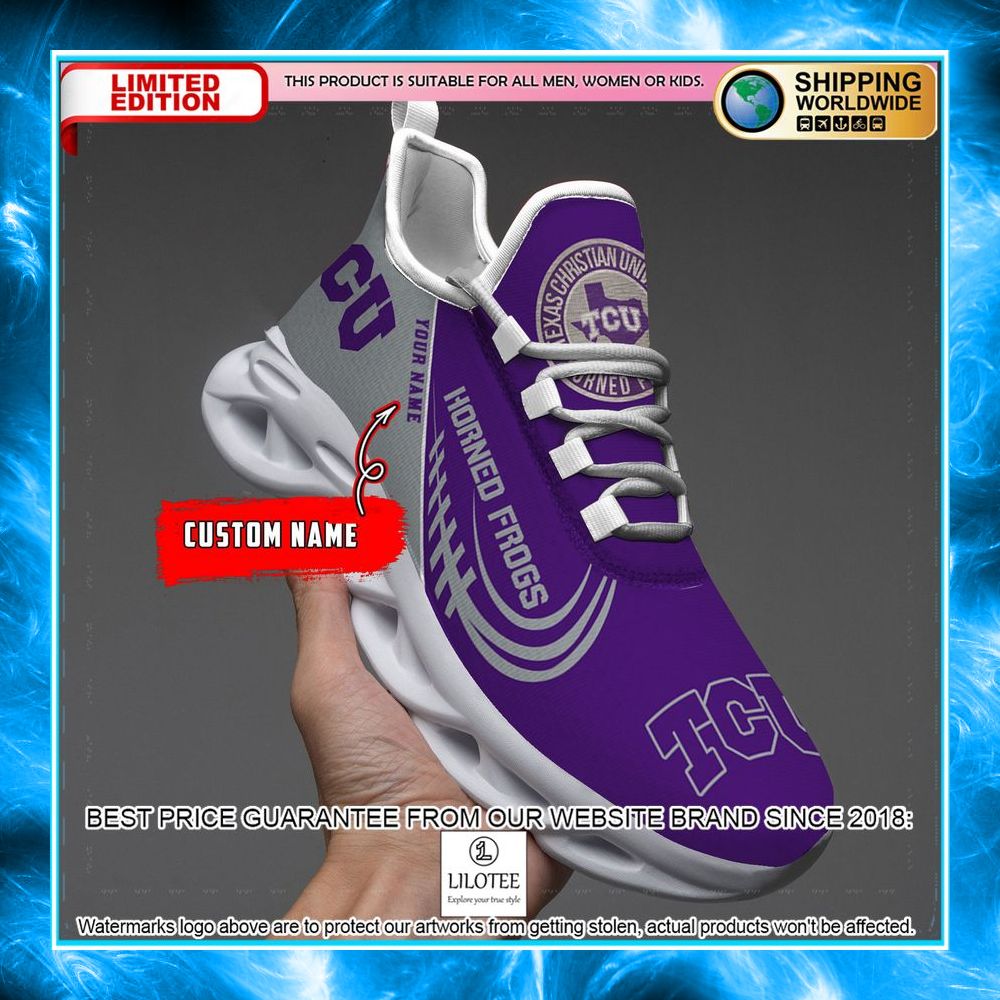 personalized tcu horned frogs max soul shoes 1 826