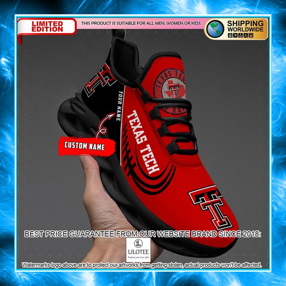 personalized texas tech red raiders max soul shoes 2 175