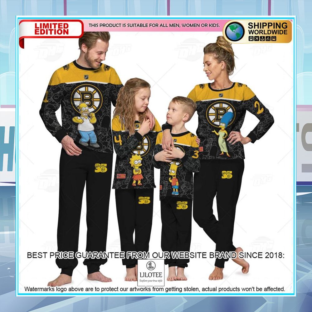 personalized the simpsons boston bruins pajama sets 1 484