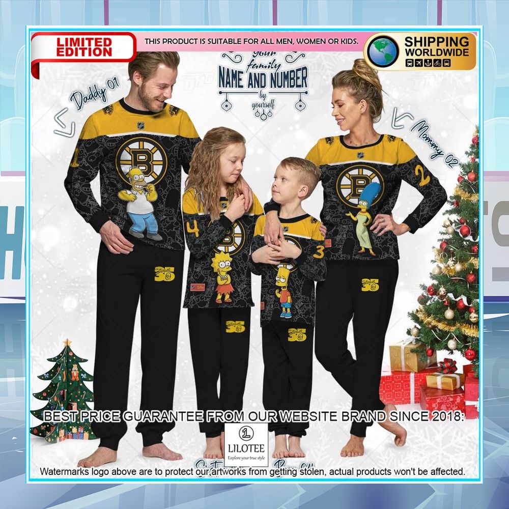 personalized the simpsons boston bruins pajama sets 2 38