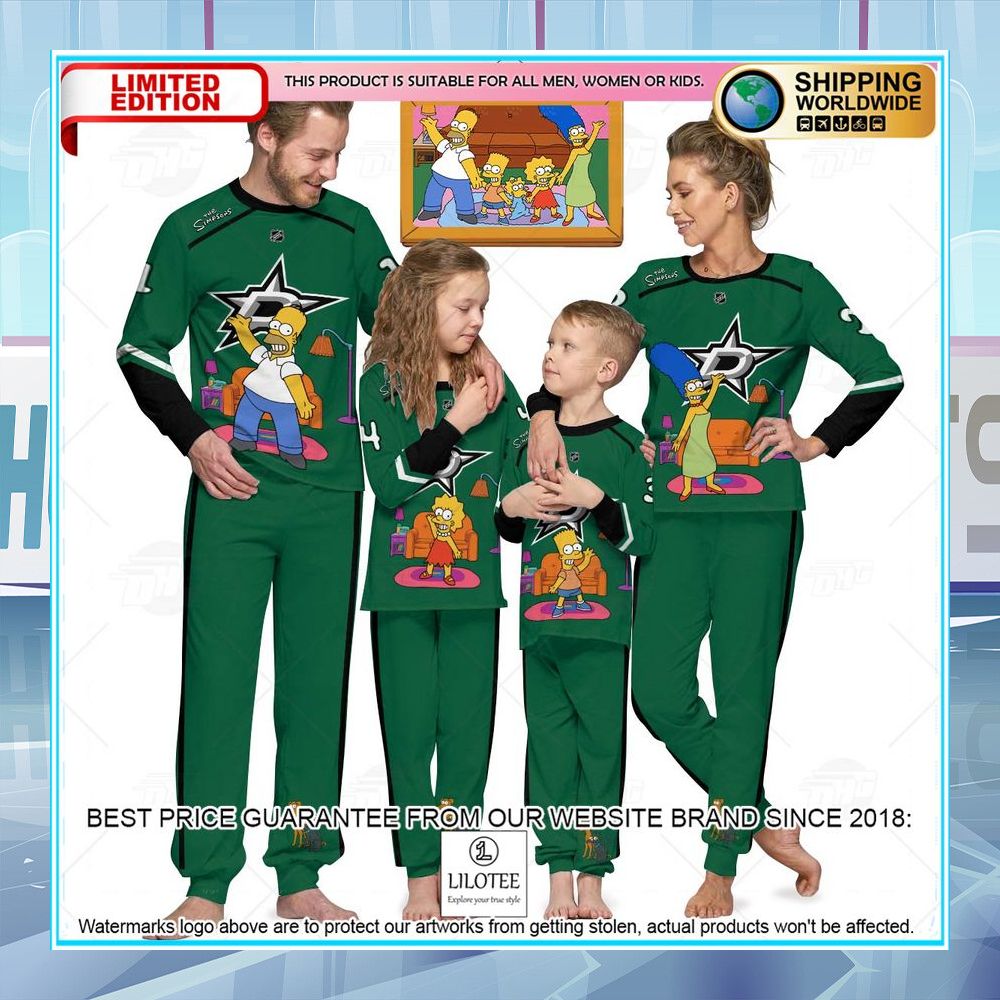 personalized the simpsons dallas stars pajama sets 1 792