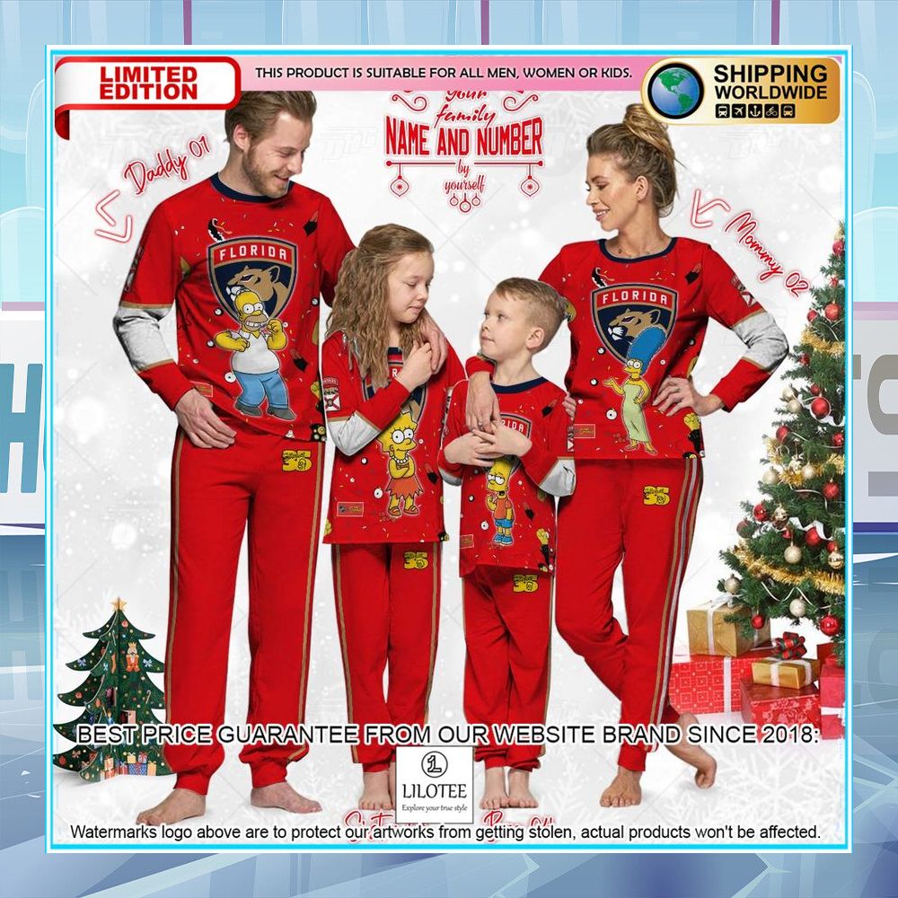 personalized the simpsons florida panthers pajama sets 2 411