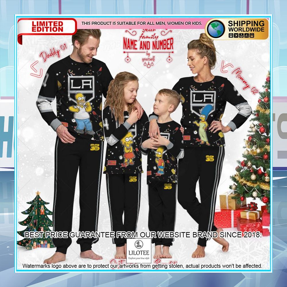 personalized the simpsons los angeles kings pajama sets 2 300
