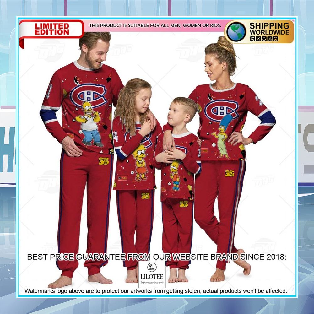 personalized the simpsons montreal canadiens pajama sets 1 25