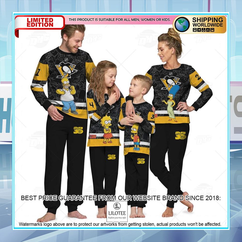 personalized the simpsons pittsburgh penguins pajama sets 1 717