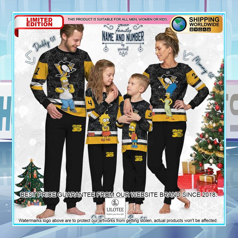 personalized the simpsons pittsburgh penguins pajama sets 2 702