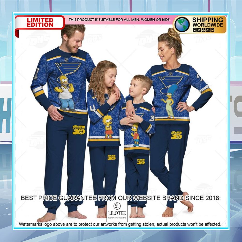 personalized the simpsons st louis blues pajama sets 1 829
