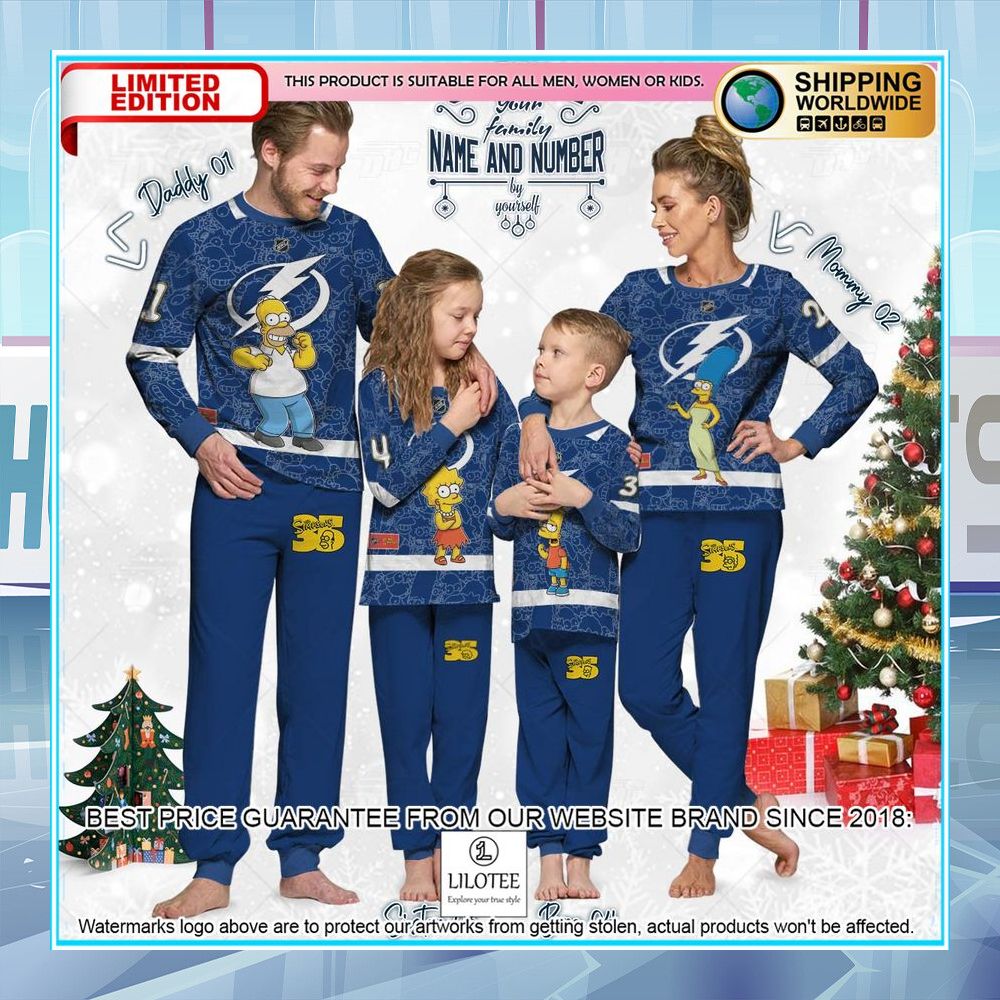 personalized the simpsons tampa bay lightning pajama sets 2 103