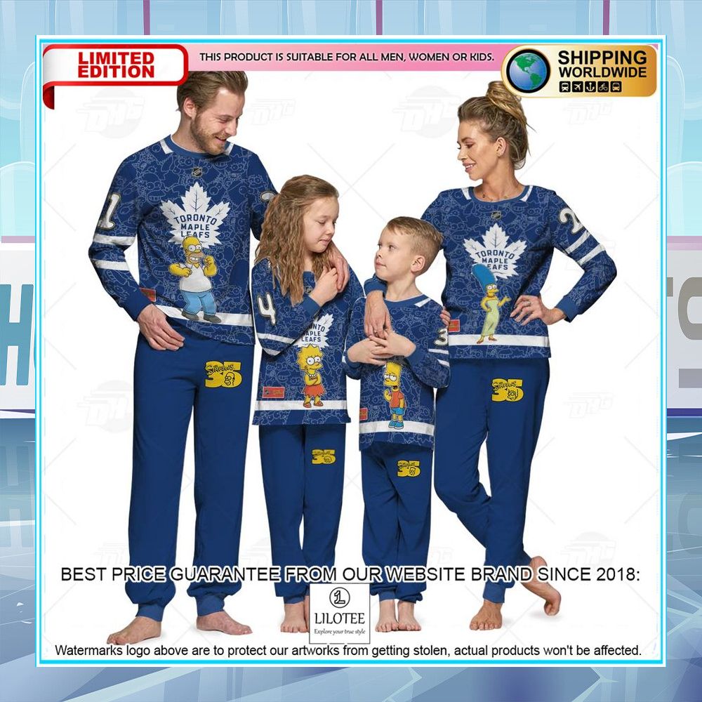 personalized the simpsons toronto maple leafs pajama sets 1 459