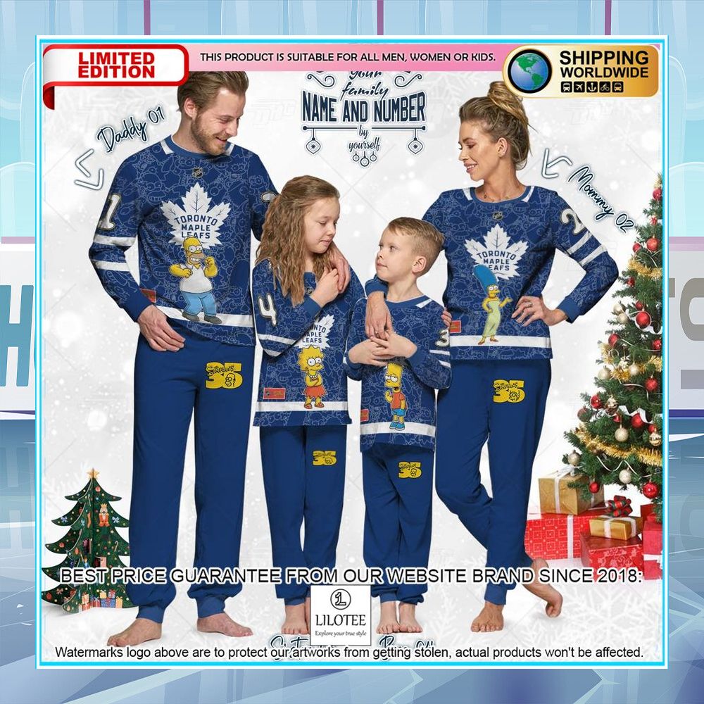 personalized the simpsons toronto maple leafs pajama sets 2 700