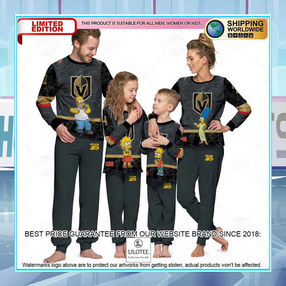 personalized the simpsons vegas golden knights pajama sets 1 336