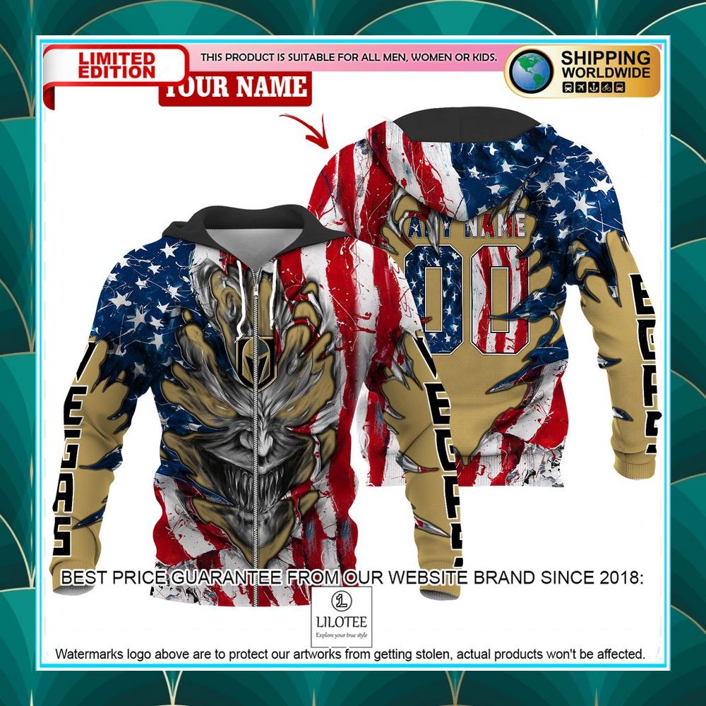 personalized vegas golden knights demon us flag 3d hoodie 1 182