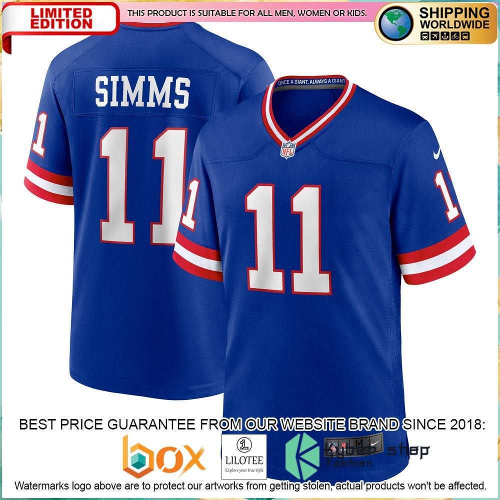 phil simms new york giants nike classic retired royal football jersey 1 414