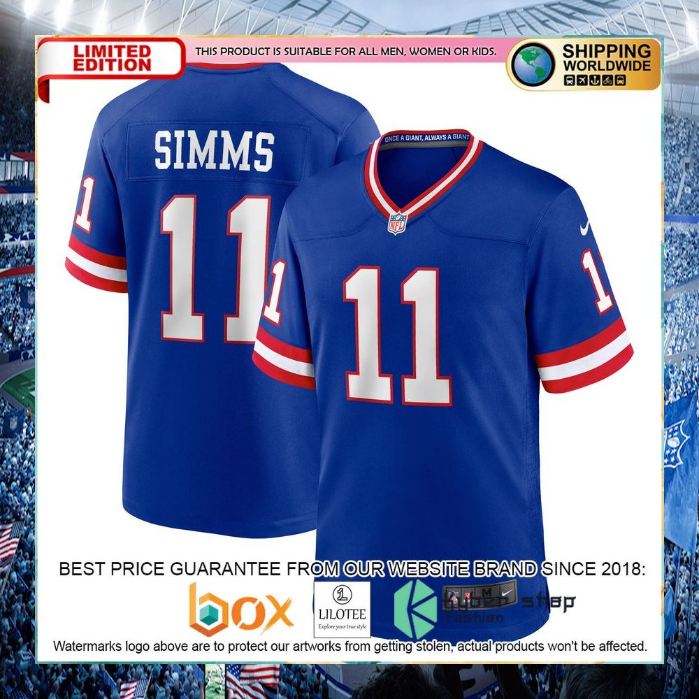 Phil Simms New York Giants Nike Classic Retired Royal Football Jersey - LIMITED EDITION 5 phil simms new york giants nike classic retired royal football jersey 1 76