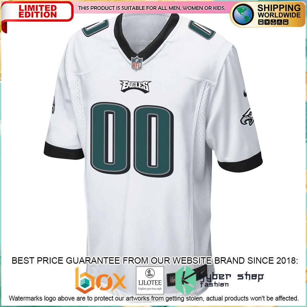philadelphia eagles nike custom white football jersey 2 35