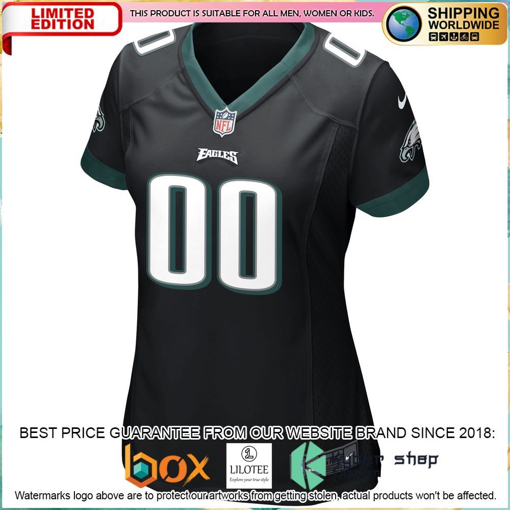 philadelphia eagles nike womens alternate custom black football jersey 2 771