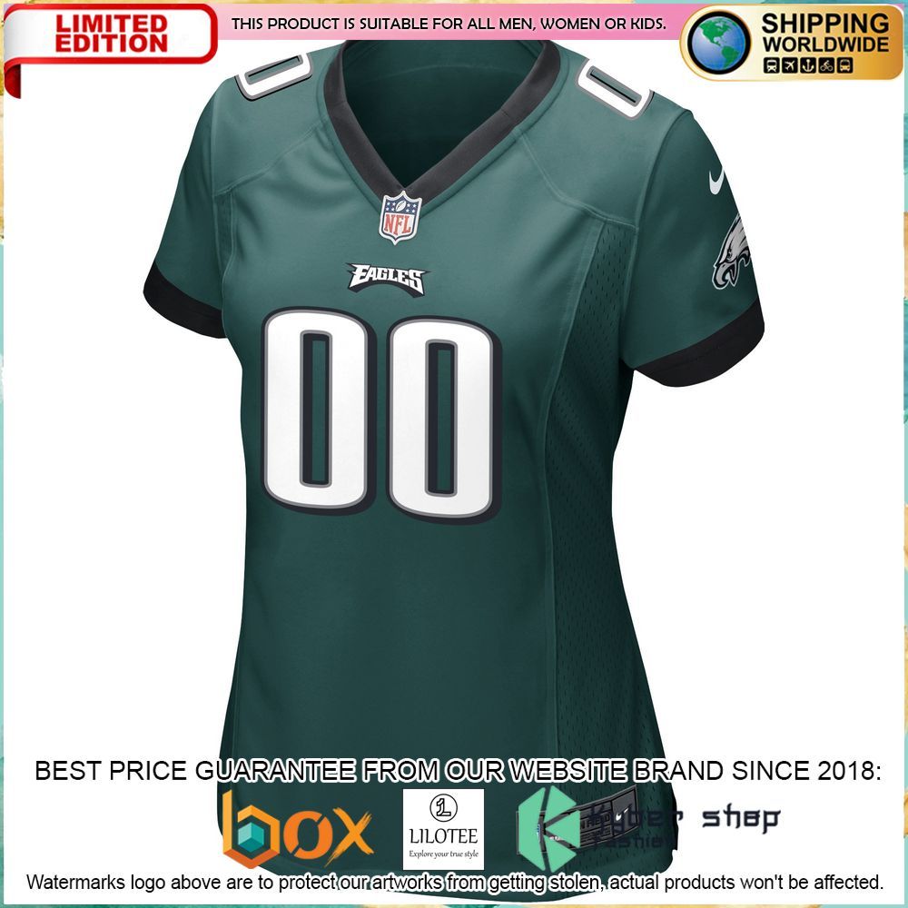 philadelphia eagles nike womens custom midnight green football jersey 2 947