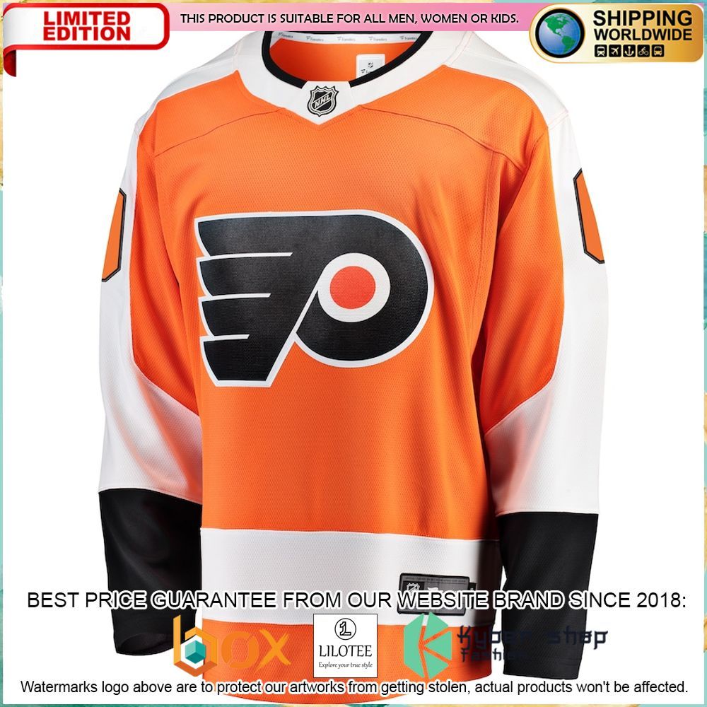 philadelphia flyers fanatics branded home custom orange hockey jersey 2 493