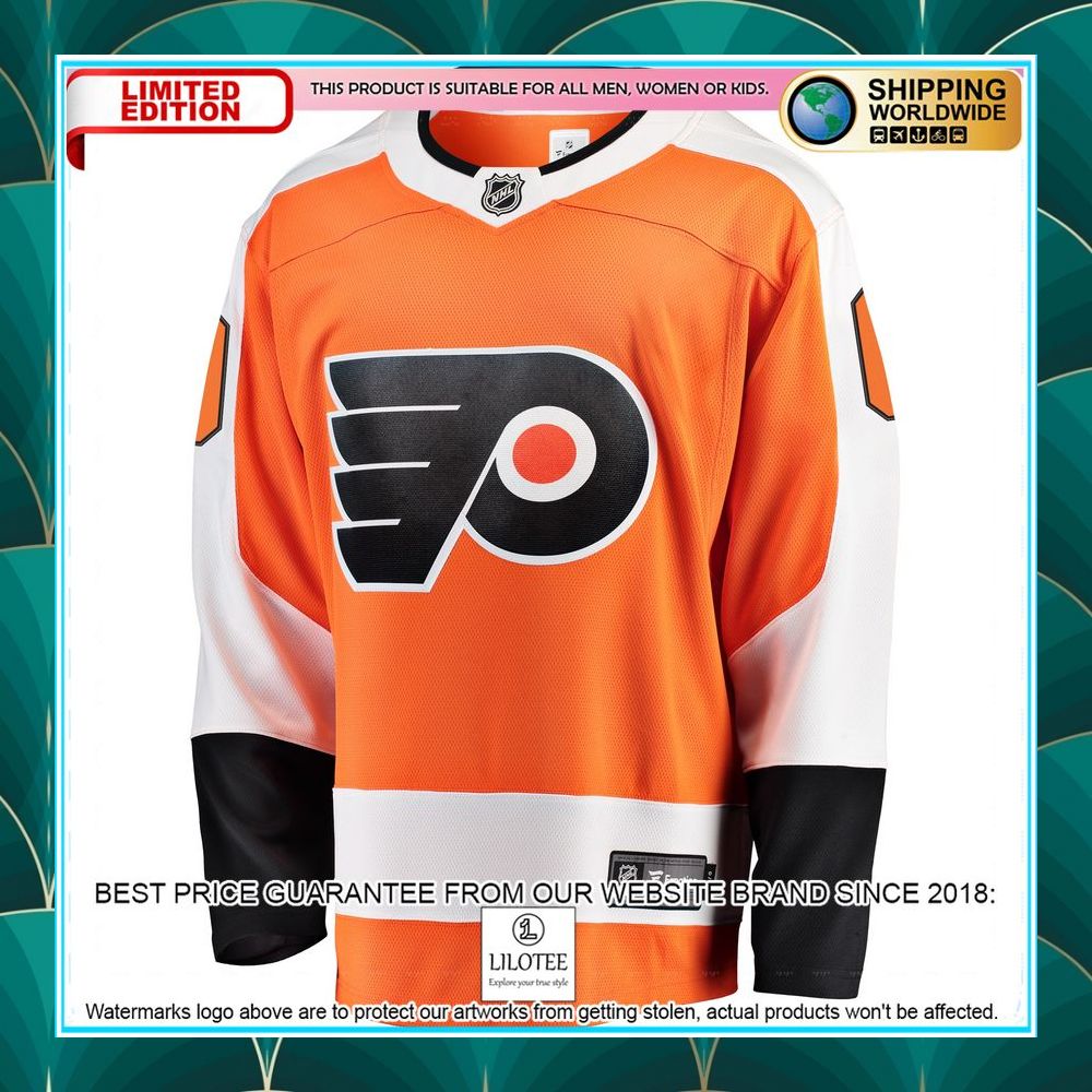 philadelphia flyers home custom orange hockey jersey 2 11